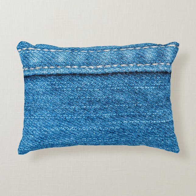 Blåjeans struktur bakgrund. prydnadskudde (Framsidan)