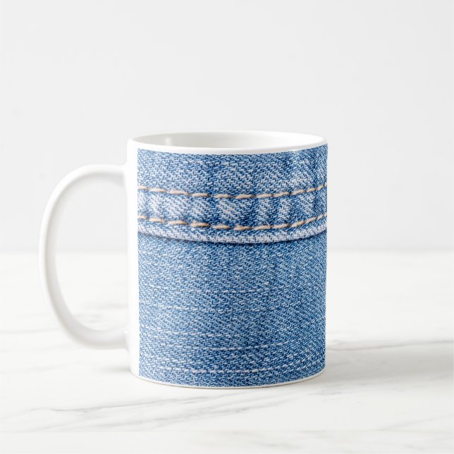 Blåjeans syskonstängning struktur.  kaffemugg (Vänster)