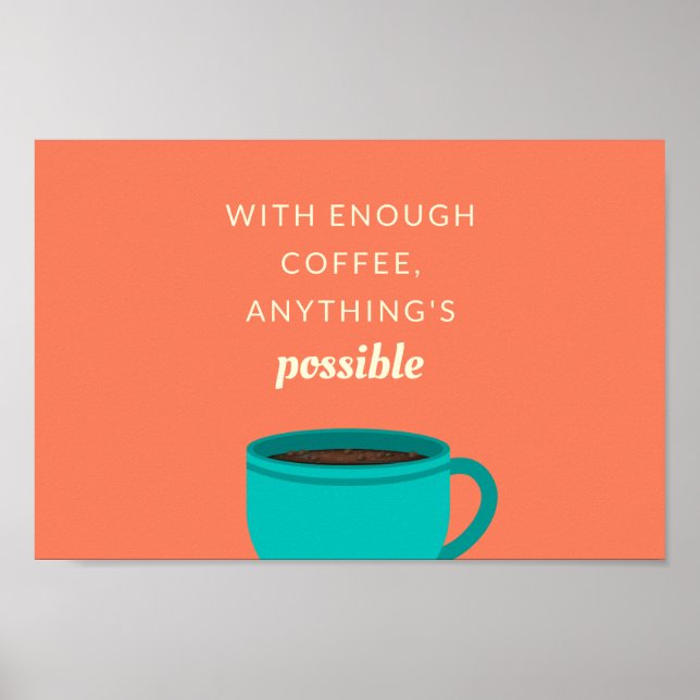 Blåkaffe i Mugg Poster (Framsidan)