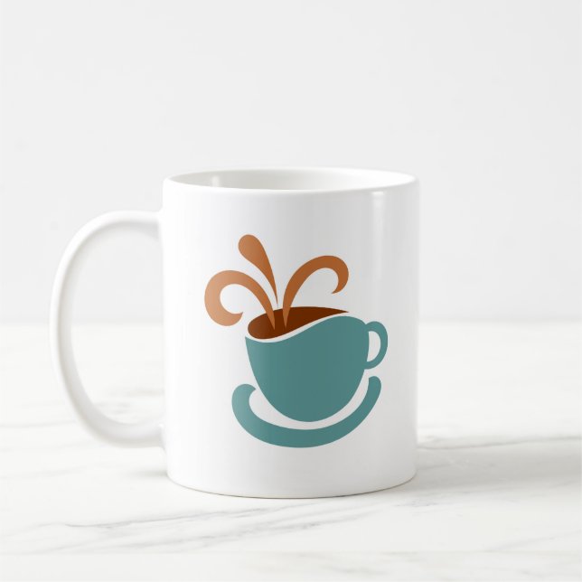 Blåkaffe kopp mugg (Vänster)