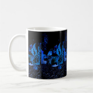 Blåkaffe mugg med blå design