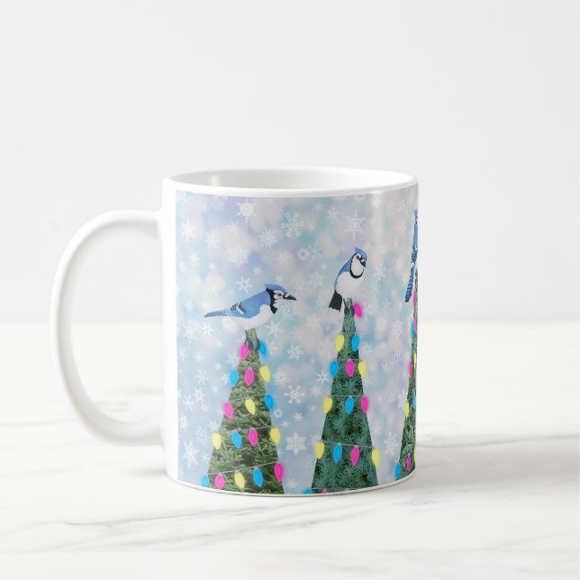 Blåkajar och Julgranar Kaffemugg (Vänster)