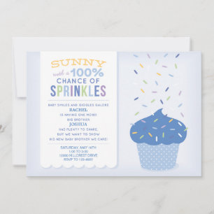 Blåkaka Sprinkles Baby Sprinkle-inbjudan Inbjudningar