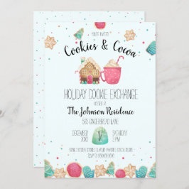 Blåkakor för utbyte av Helgdag och kakao Party Inbjudningar