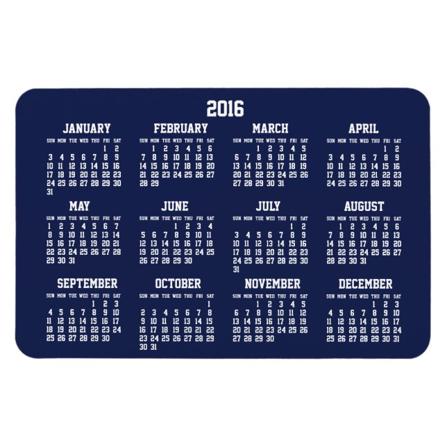 Blåkalender 2016 Stora flexibla magneter 4 x 6 (Horisontell)