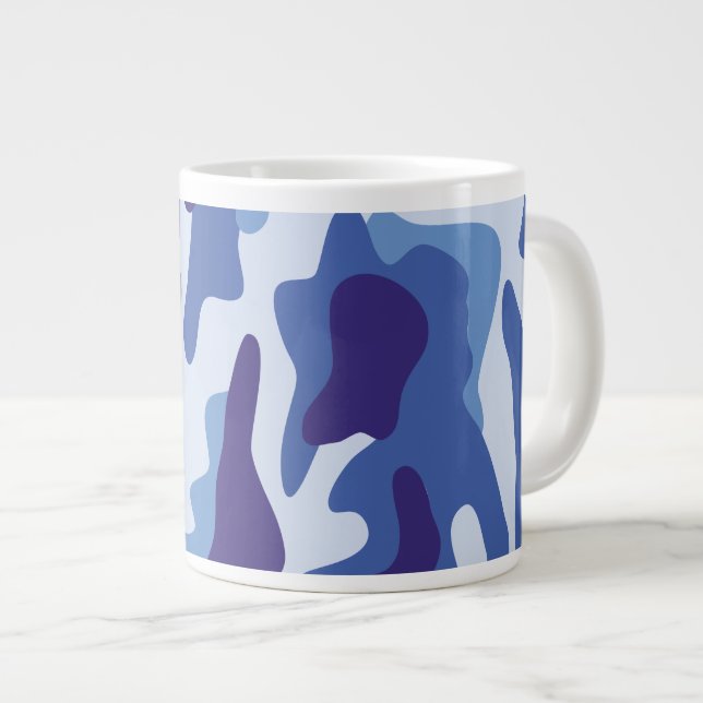 Blåkamouflage mönster jumbo mugg (Framsida höger)