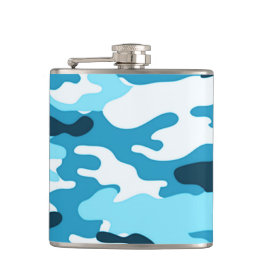 Blåkamouflage| Vinylglasflaska Fickplunta