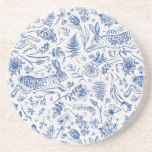 Blåkaniner och kaniner från vintage och vår blommo underlägg