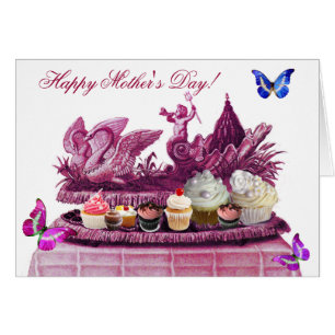 BLÅKARIOT SVANAR OCH MUFFINSARNA MORS DAG HÄLSNINGSKORT
