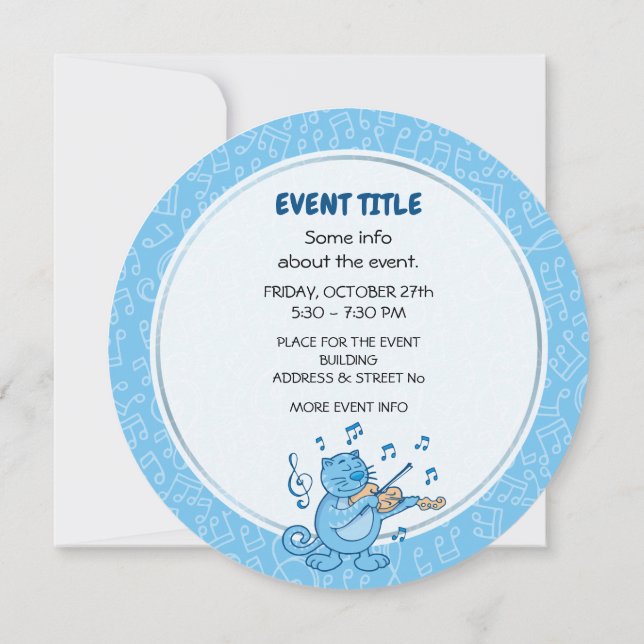 Blåkatt med inbjudan till fiol (Baksida)