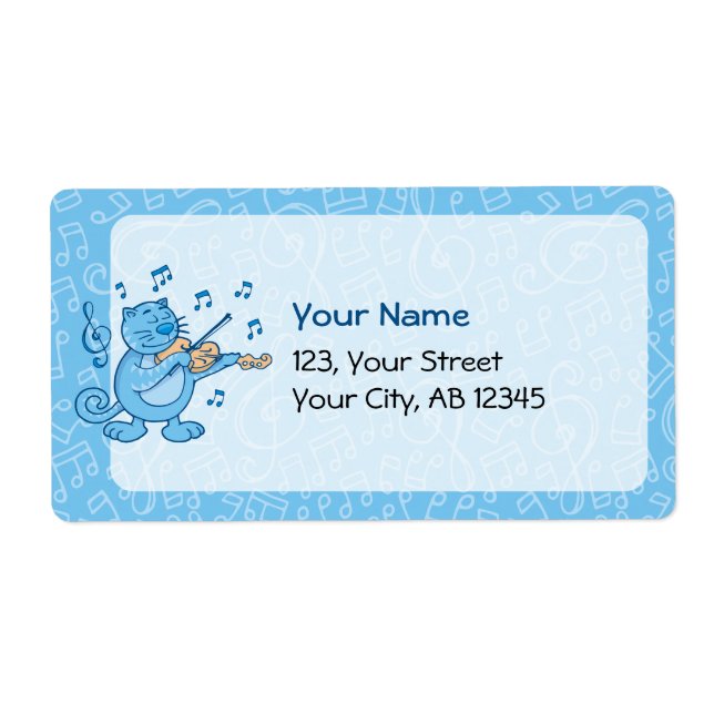 Blåkatt med Violin-etikett Fraktsedel (Framsidan)