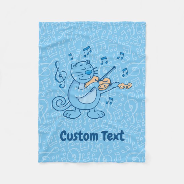 Blåkatt med Violin Fleece Blanket (Framsidan)