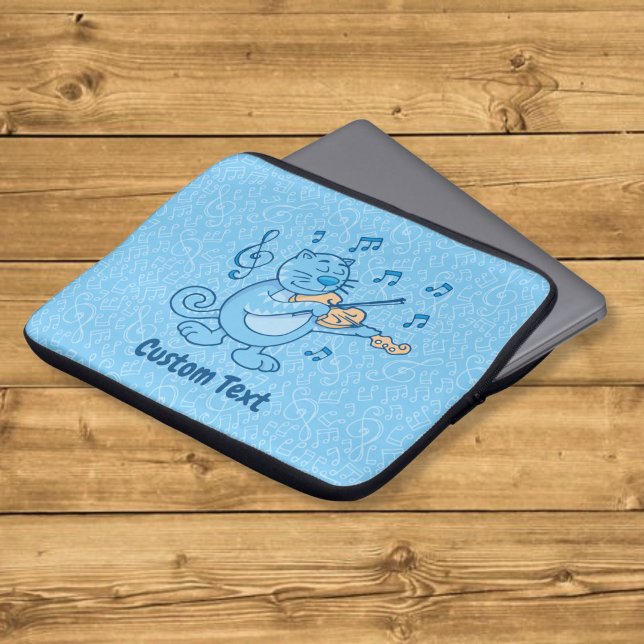 Blåkatt med Violin Laptop sleeve (Skapare uppladdad)