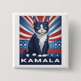 Blåkatten för Kamala 2024 Knapp