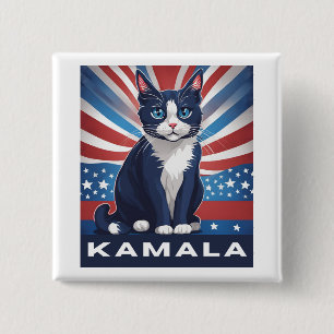 Blåkatten för Kamala 2024 Knapp