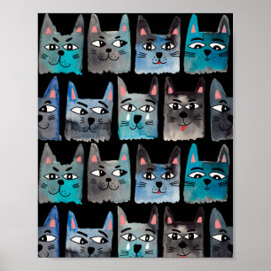 Blåkatter Poster