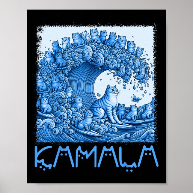 Blåkattsvåg för Kamala 2024 Poster (Framsidan)