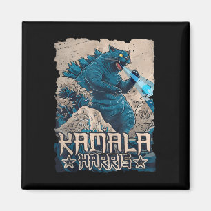 Blåkattsvåg för Kamala Harris japanska Art Kaij Magnet
