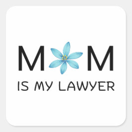 blåkawaii sött dekaler- botaniska blomstersatiker fyrkantigt klistermärke