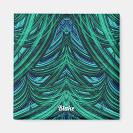 BLAKE ~ 3D Fractal Design blue grönt ~ Magnet