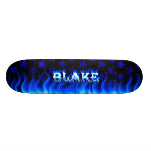 Blake blue fire Skatersollie skateboard. Old School Skateboard Bräda 21,6 Cm