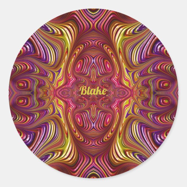 BLAKE ~ Flerfärgad ramdesign ~ Runt Klistermärke (Framsida)