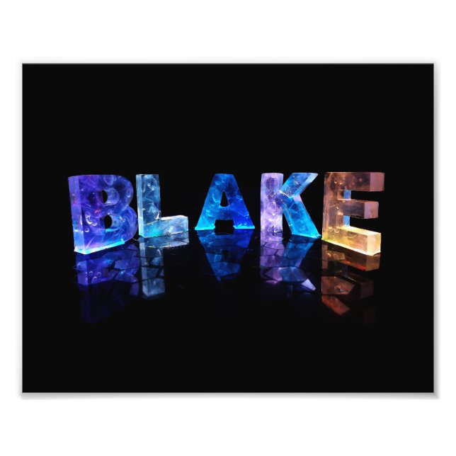 Blake i Namn i 3D Ljus Fototryck (Framsidan)