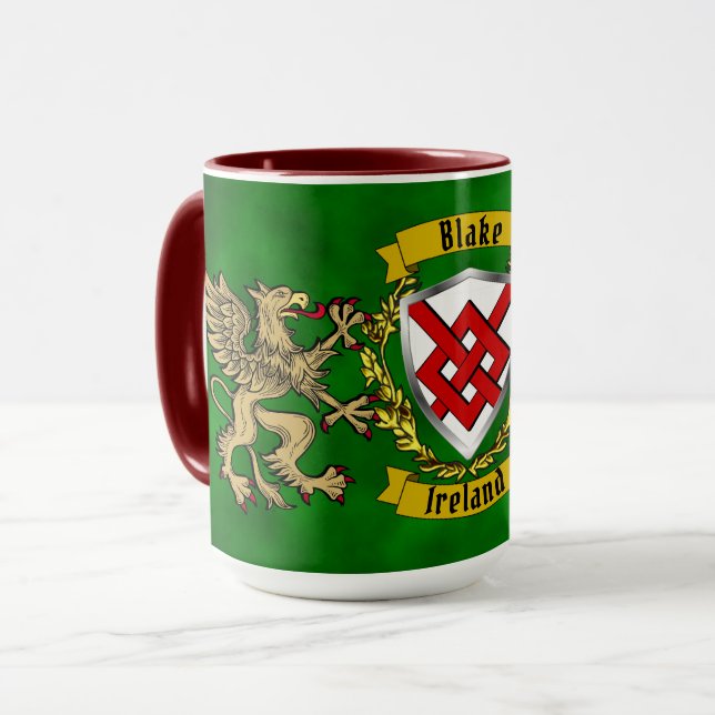 Blake Irish Shield & Griffins Personlig Mugg (Framsida vänster)