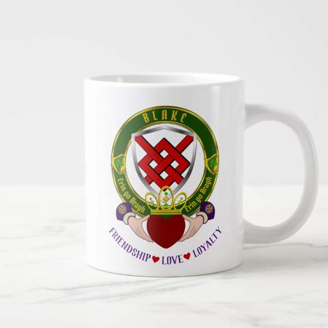 Blake Irish Shield w/Claddagh Giant Coffee Mugg Jumbo Mugg (Höger)