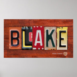 BLAKE-licensskylt som Poster Namn-signatur