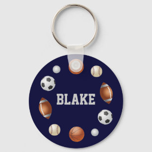 Blake World of Sports Namn Keychain - Navy Blue Nyckelring