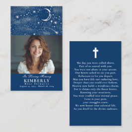 Blåkelestialt fotopatkort för begravningsterminal visitkort