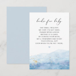 BLAKELY Dusty Blue Watercolor Bokar för Baby Card Inbjudningar