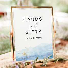 BLAKELY Himlar Blue Watercolor Card & Gifts Sign Poster