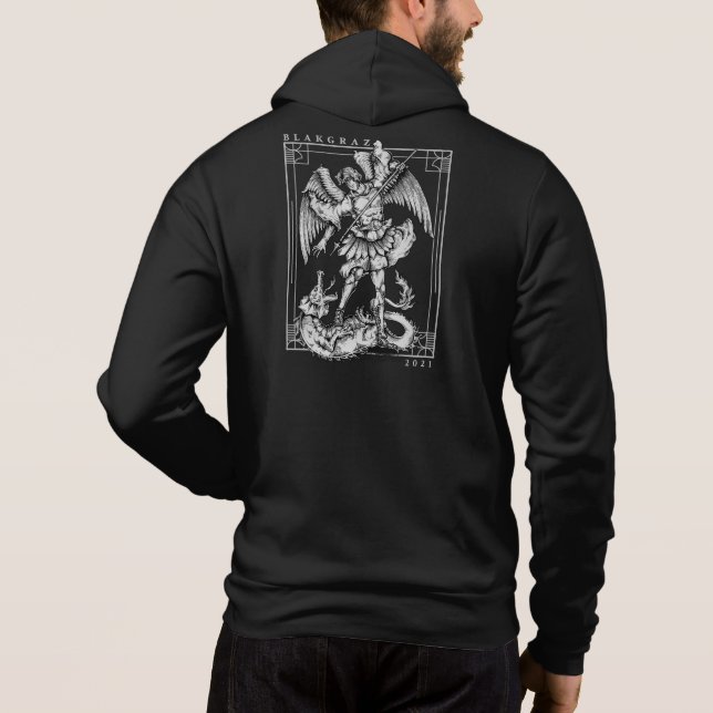 Blakgraz Archangel Hoodie T Shirt (Baksida)