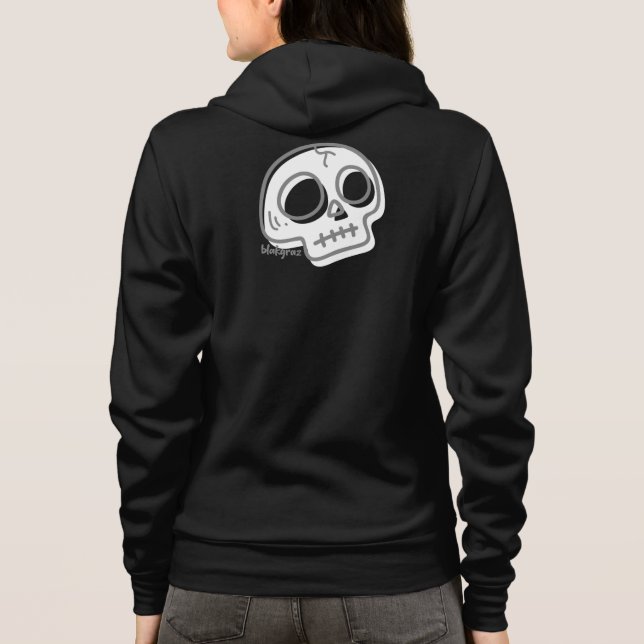 Blakgraz Cute Tecknad Skull T-Shirt (Baksida)
