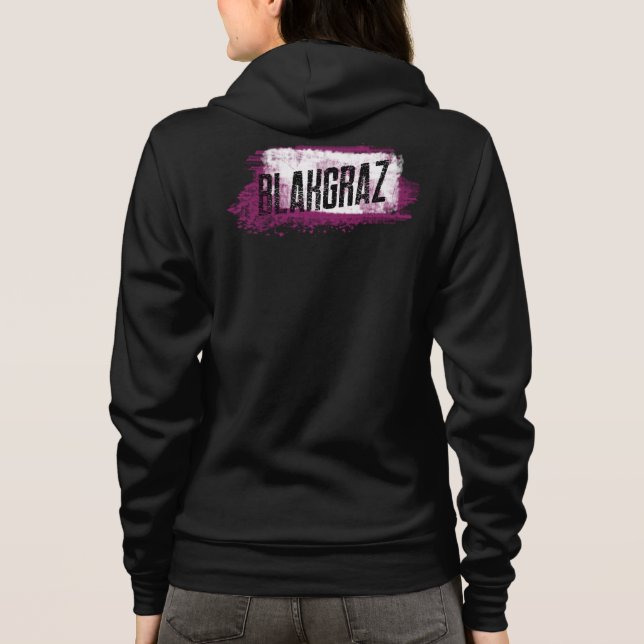 Blakgraz Lila & vit målad pensel T-Shirt (Baksida)