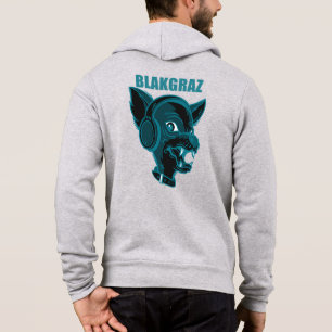 Blakgraz Lucy Hund med hörlurarna Hoodie T Shirt