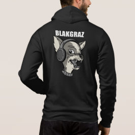 Blakgraz Lucy Hund med hörlurarna Hoodie T Shirt