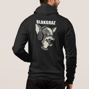 Blakgraz Lucy Hund med hörlurarna Hoodie T Shirt