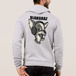 Blakgraz Lucy Hund med hörlurarna Hoodie T Shirt