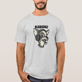 Blakgraz Lucy Hund med hörlurarna T-Shirt