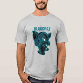 Blakgraz Lucy Hund med hörlurarna T-Shirt