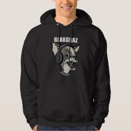 Blakgraz Lucy Hund med hörlurarna T-Shirt Hoodie