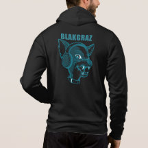 Blakgraz Lucy hunden med hörlurar hoodie