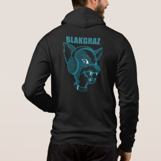 Blakgraz Lucy hunden med hörlurar hoodie T Shirt