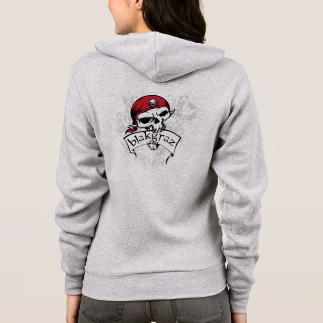 Blakgraz Pirat Skull Hoodie T Shirt (Baksida)