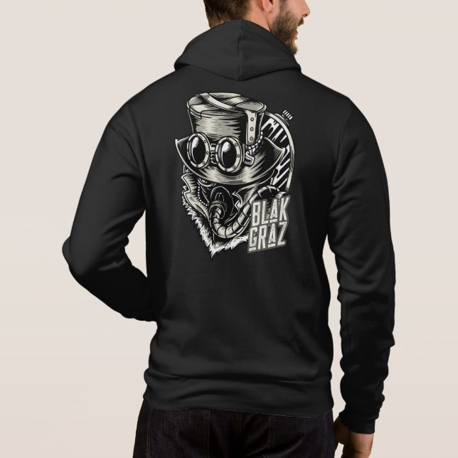 Blakgraz Steampunk Hat och Goggles T Shirt (Baksida)