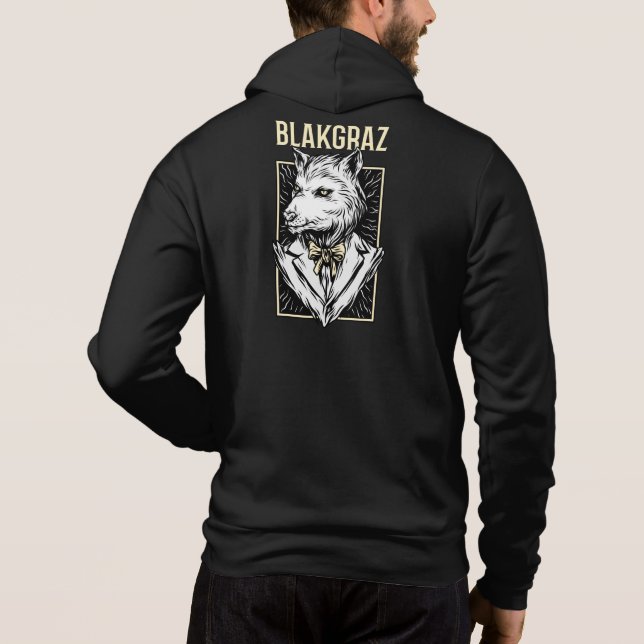 Blakgraz Werevarg Porträtt Hoodie T Shirt (Baksida)