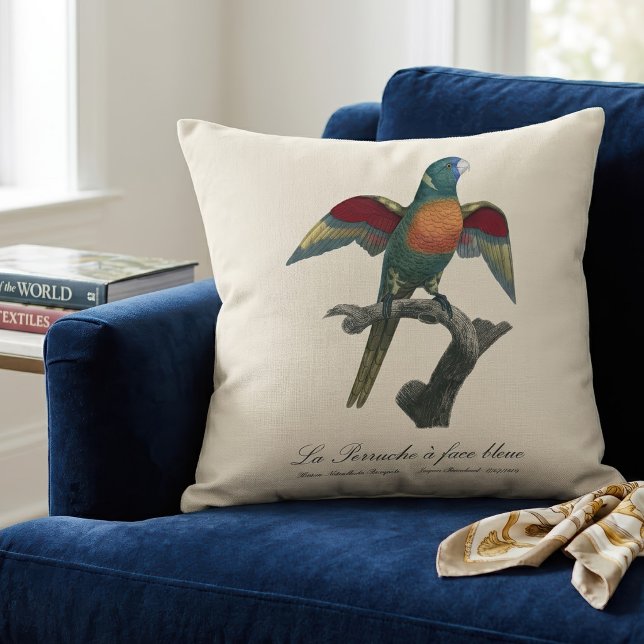 Blåkindad papegoja kudde (Coconut Lorikeet, Trichoglossus haematodus. Throw Pillow)
